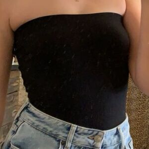 Ribbed strapless bodysuit